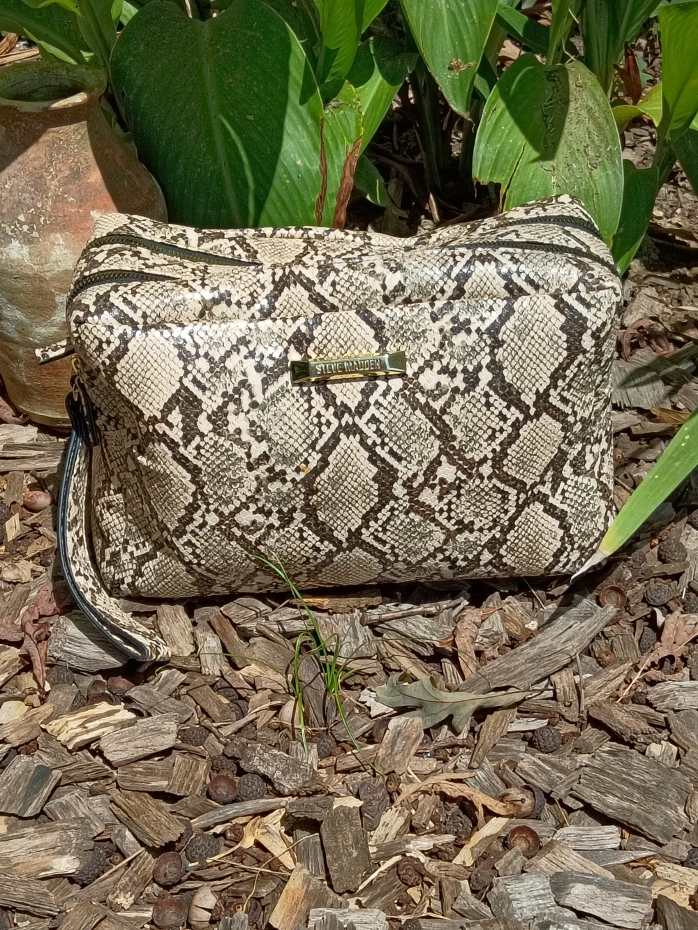 Steve Madden Faux Snakeskin Travel Bag